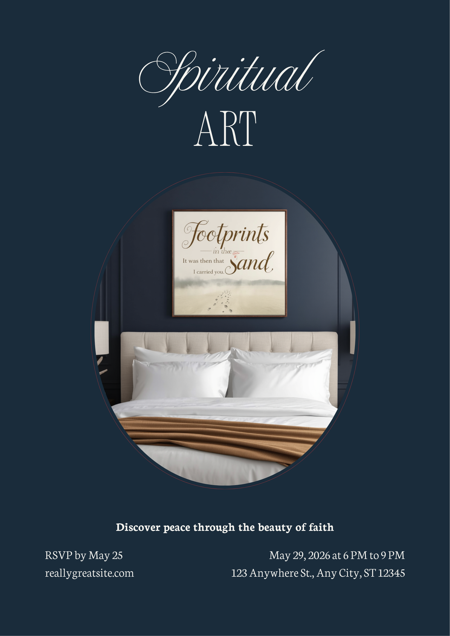 Footprints In The Sand It Was Then That I Carried You — Christian Sympathy Memorial Canvas Wall Art by AmourPrint