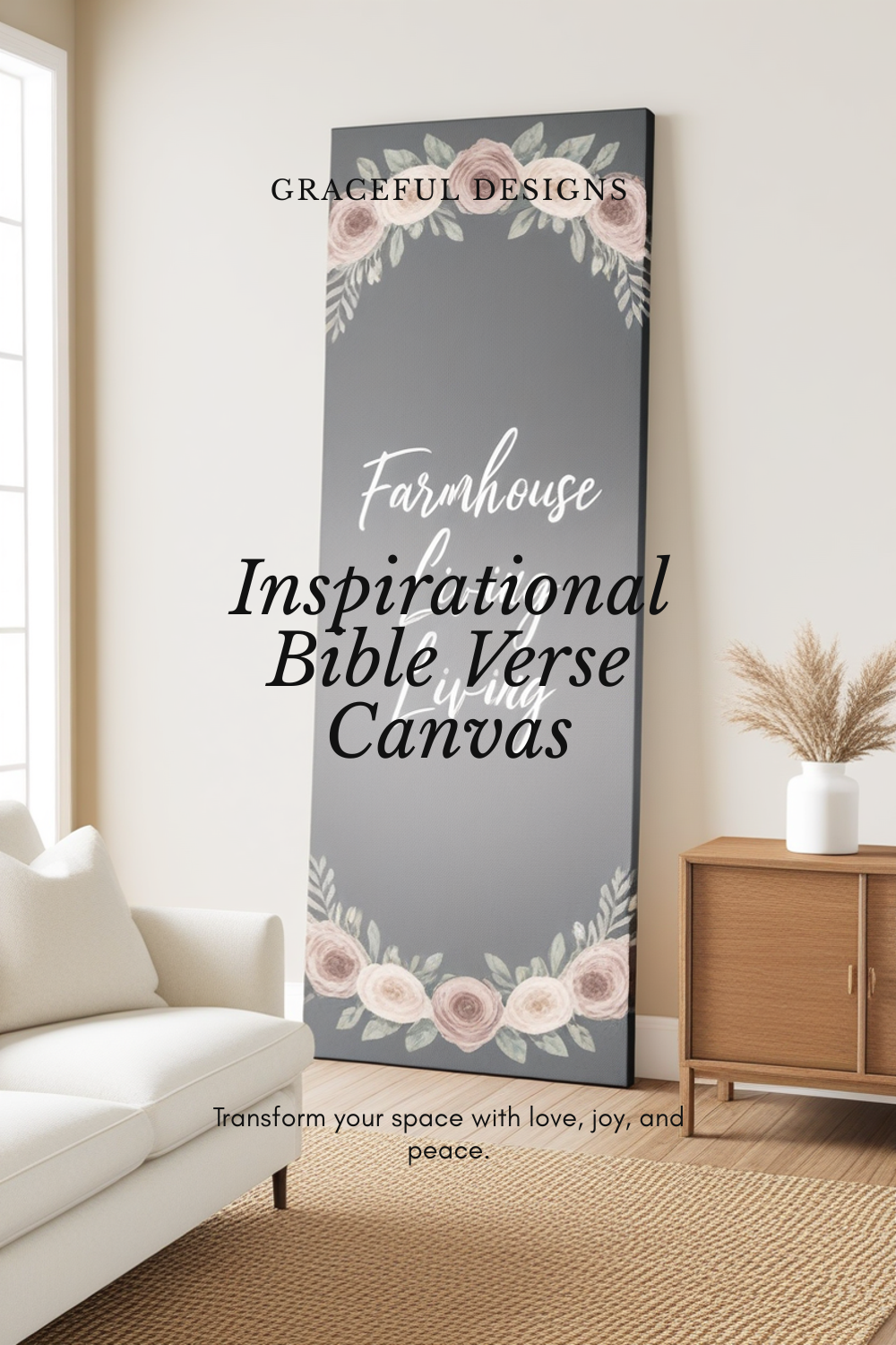 Fruit of the Spirit Canvas Galatians 5 22 Christian Bible verse wall art watercolor floral premium gallery wrapped