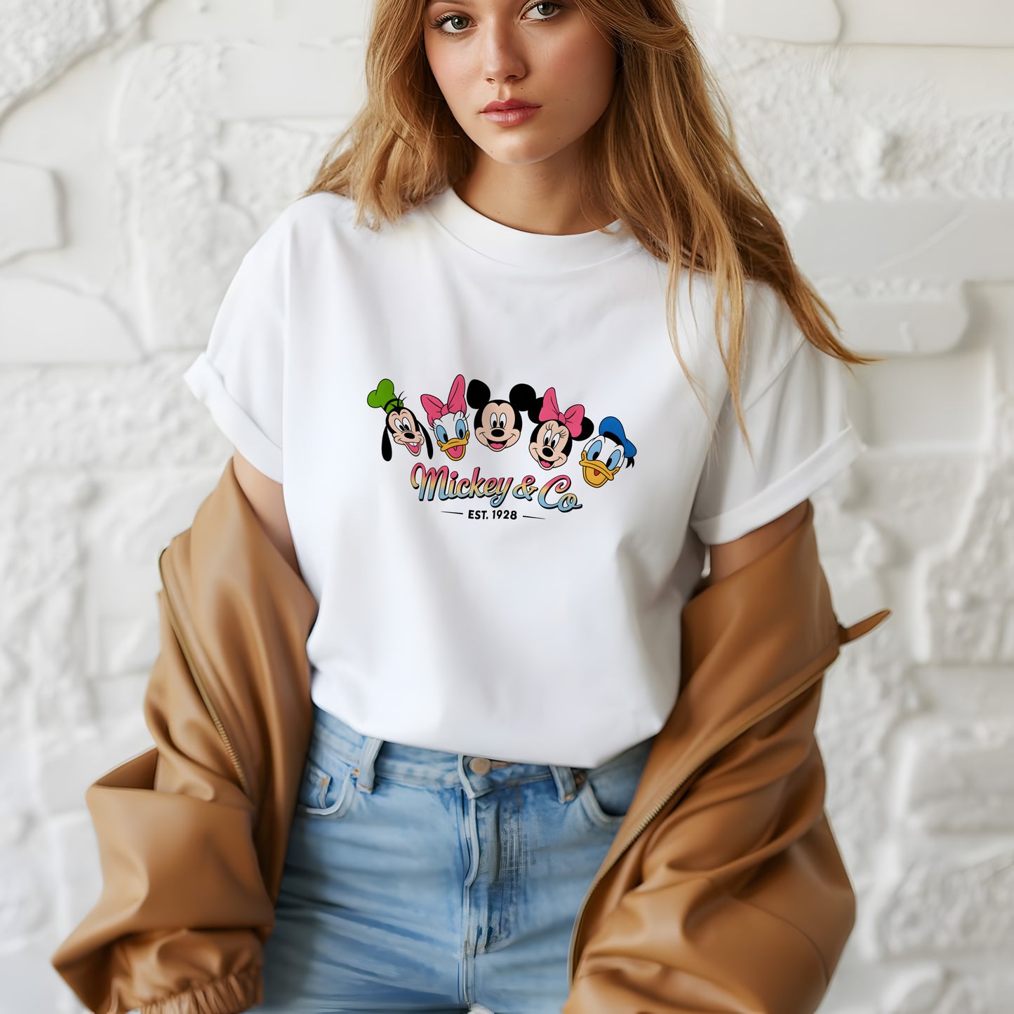 Mickey & Friends Vintage Tee | Classic Disney Characters Shirt, Est. 1928 Retro Design | Disney Squad Tee | Mickey, Minnie, Goofy, Donald & Daisy Shirt for Family Trips