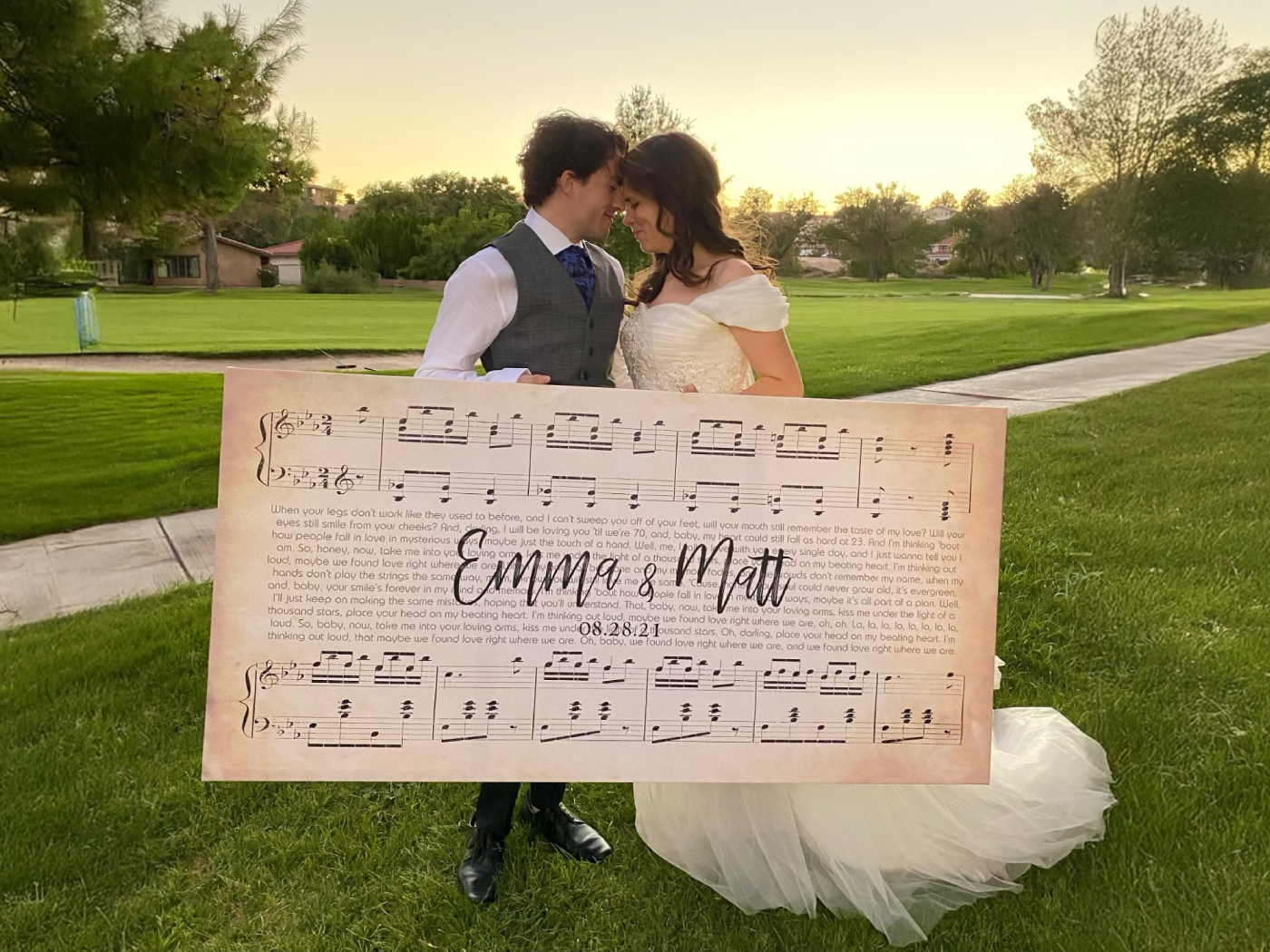 Silver frame ruby anniversary song lyric wall art