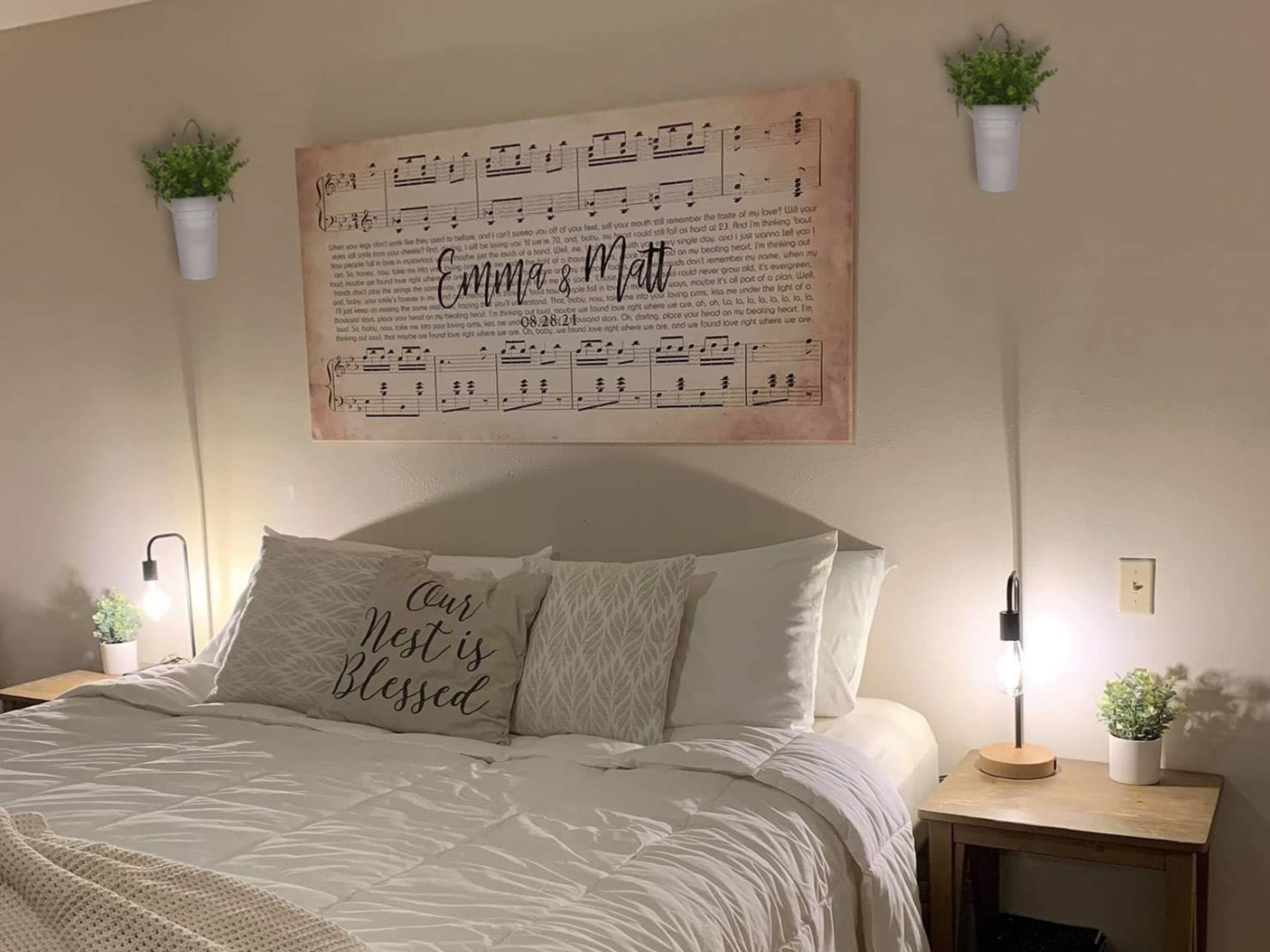Vinyl record wall art 15 year crystal anniversary husband wife