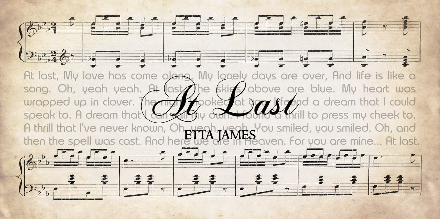 At Last by Etta James Song Lyrics on Canvas