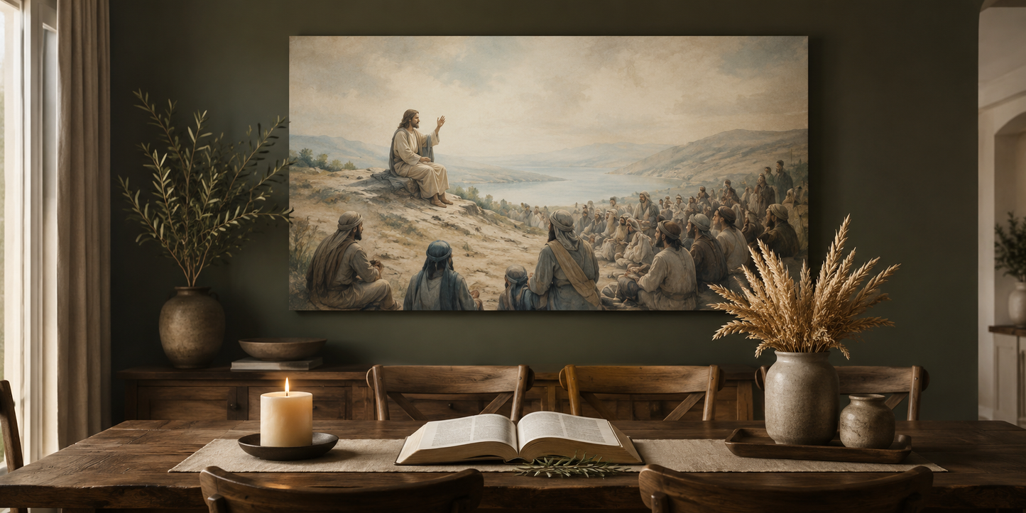 Police Officer Matthew 5:9 Peacemakers Christian Canvas Wall Art
