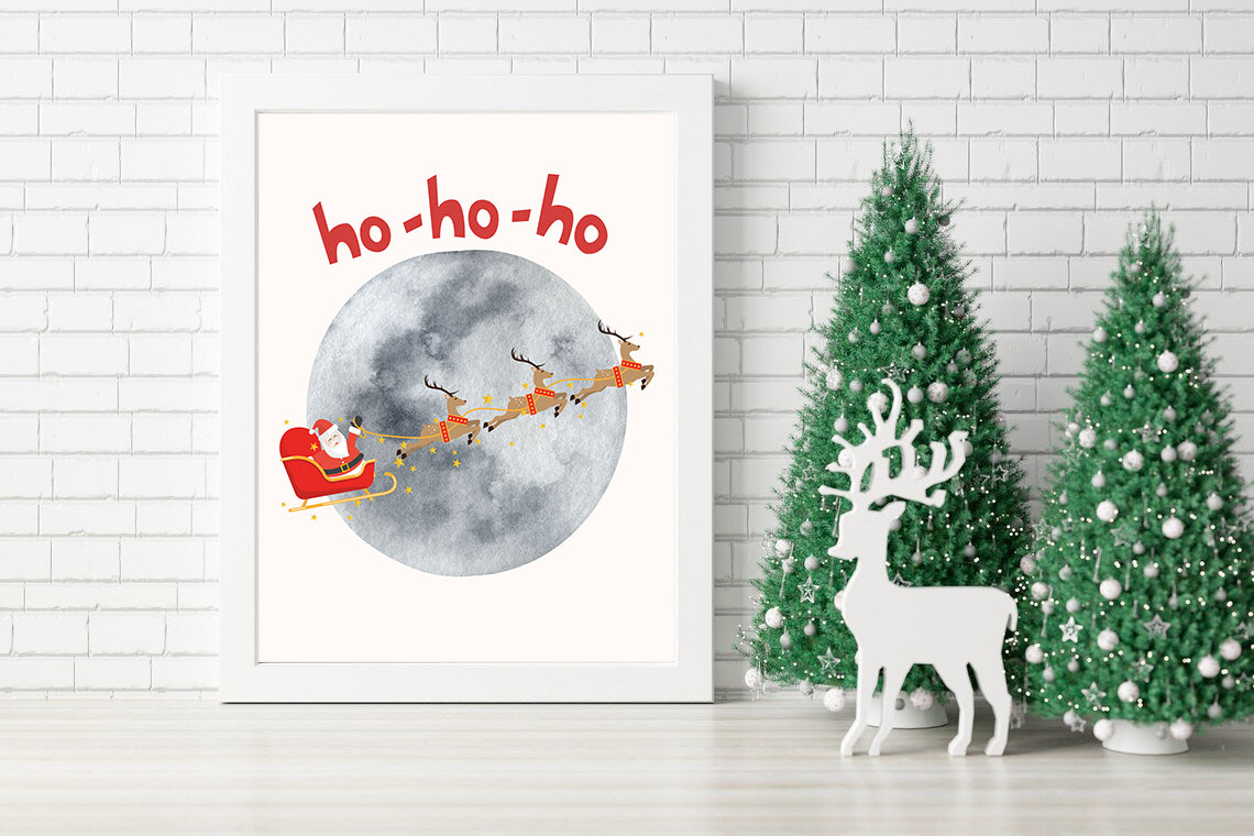 Ho-Ho-Ho and Off We Go Santa’s Magical Moonlit Ride Canvas