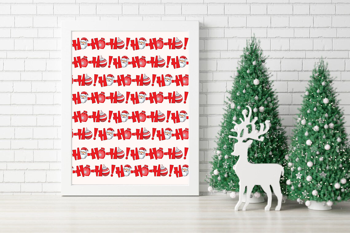 Ho Ho Ho Christmas Canvas Festive Santa Print for Holiday Cheer - Whimsical Santa Christmas Art - Perfect Holiday Gift - Cheerful Christmas Canvas - Ho Ho Ho Santa Style