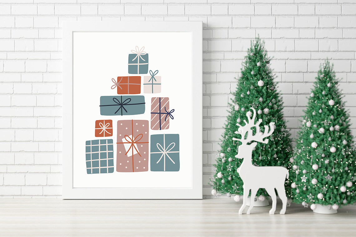Holiday Gift Tower Minimalist Festive Modern Holiday Gifts Sleek Christmas