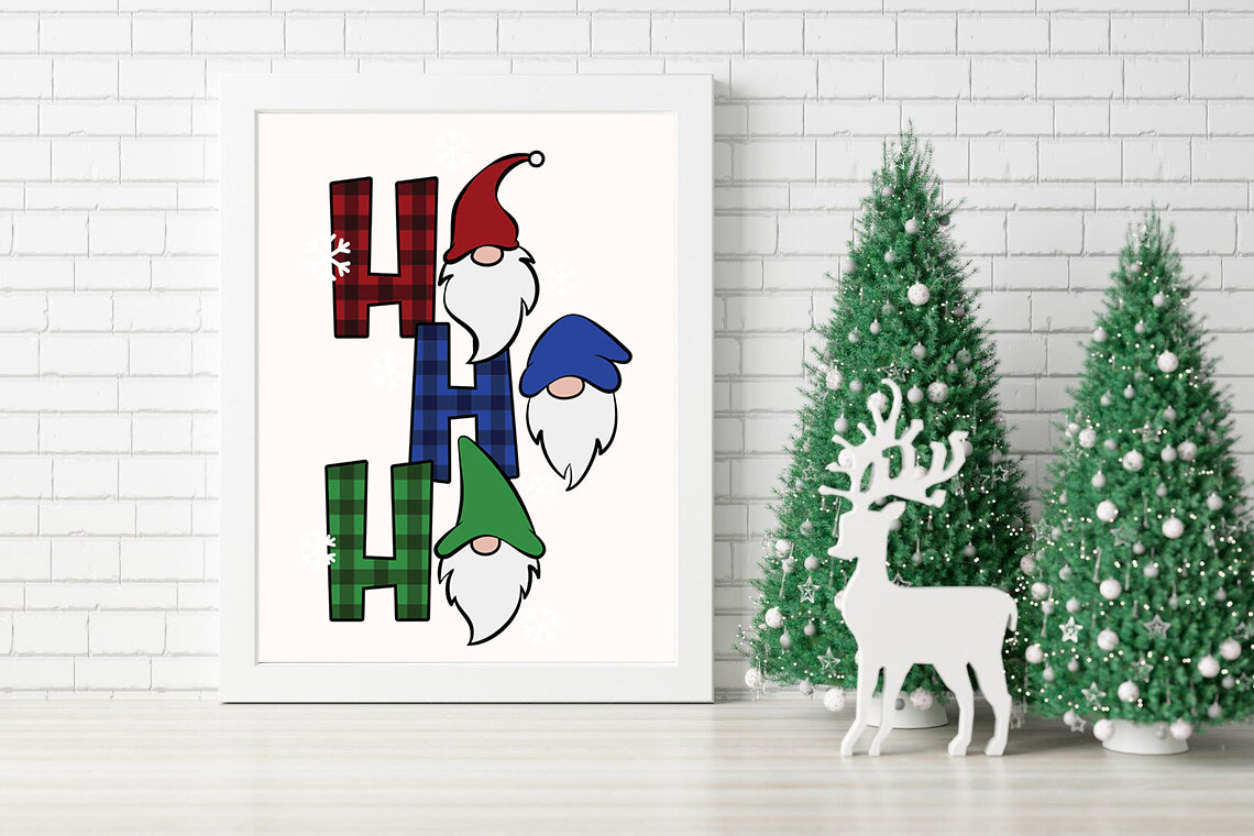 Ho Ho Ho Gnome Christmas Canvas Art A Playful Seasonal Delight