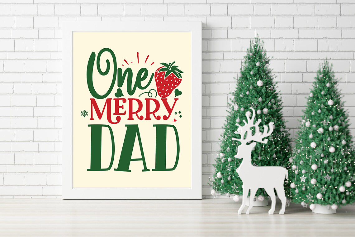 One Merry Dad Holiday Cheer for the Best Dad Ever Canvas - Holiday Joy for One Merry Dad Canvas - Christmas Cheer Canvas Honoring One Merry Dad
