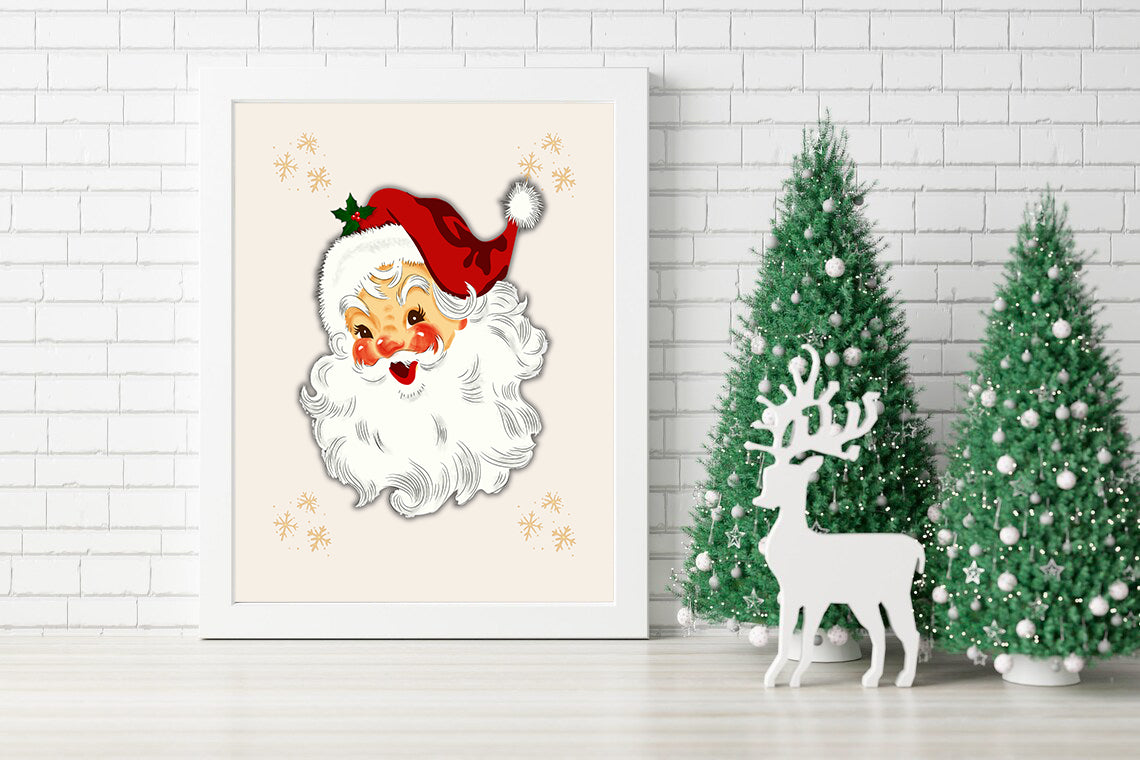 Christmas Santa Wall Art Holiday Vibes Holiday Cheer with Santa's Smile