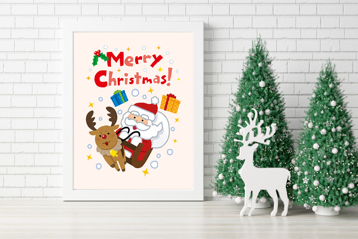 Merry Christmas Fun Gifts and Holiday Magic Canvas - Festive Fun with Santa's Sleigh and Gifts Galore Canvas - Santa’s Holiday Adventure Bringing Cheer Everywhere Canvas