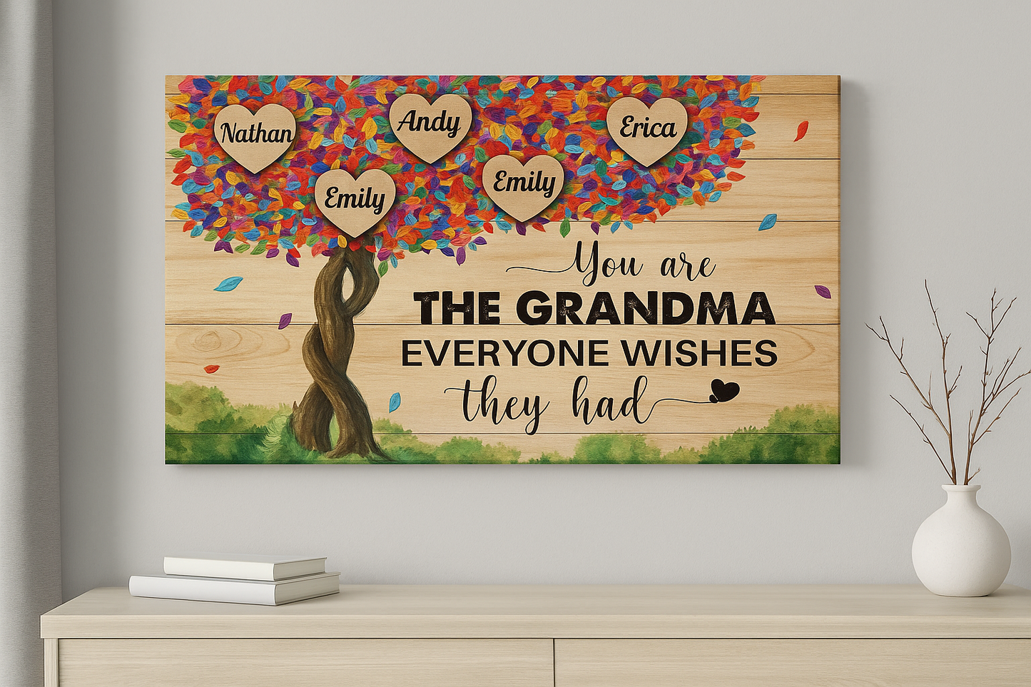 Personalized Grandma Gift Custom Family Tree Sign with Grandkids’ Names You Are the Grandma Everyone Wishes They Had Mother’s Day Gift