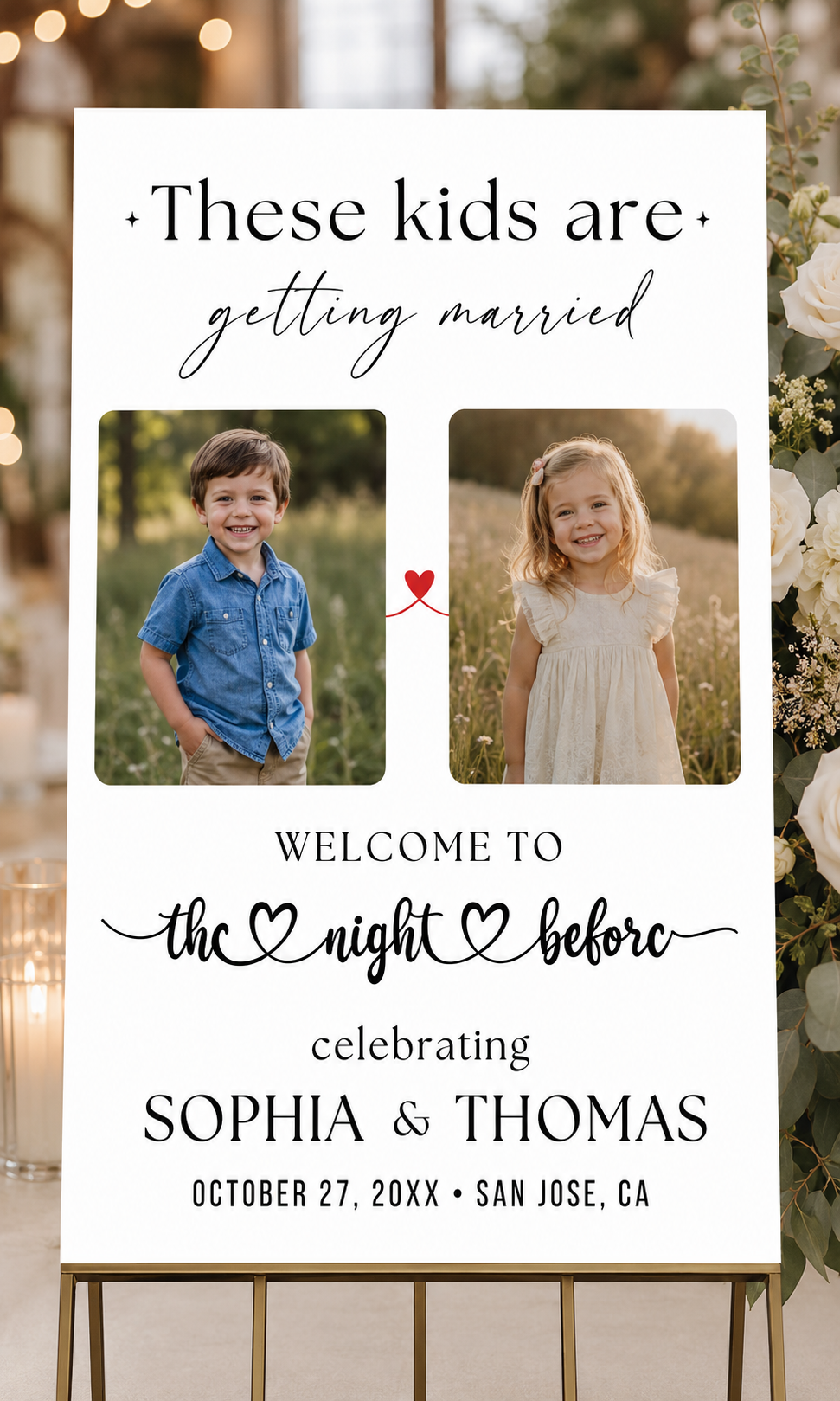 Custom Wedding Sign With Kids
