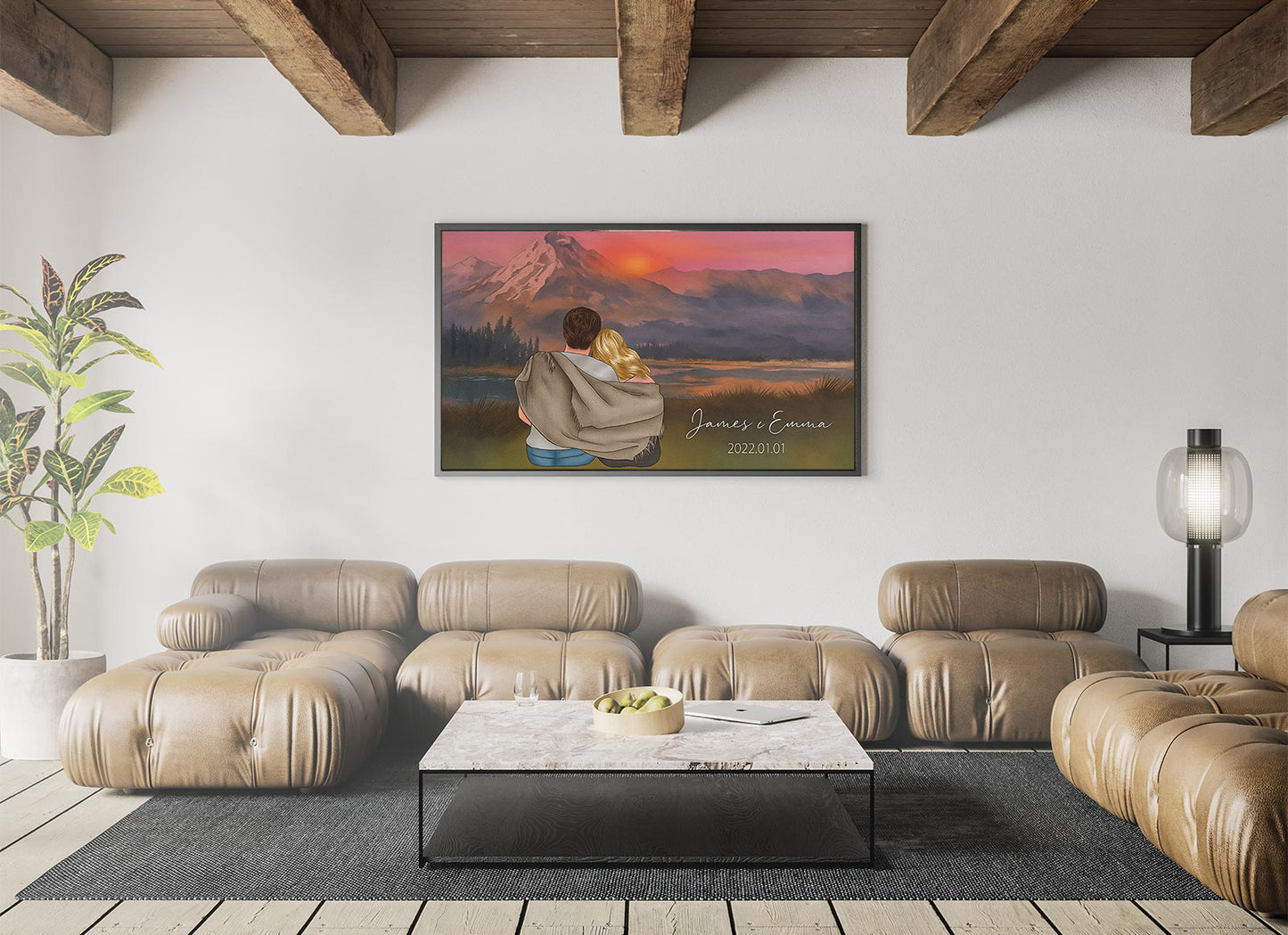Couple Adventure Canvas Personalized Canvas Custom Name & Date Anniversary