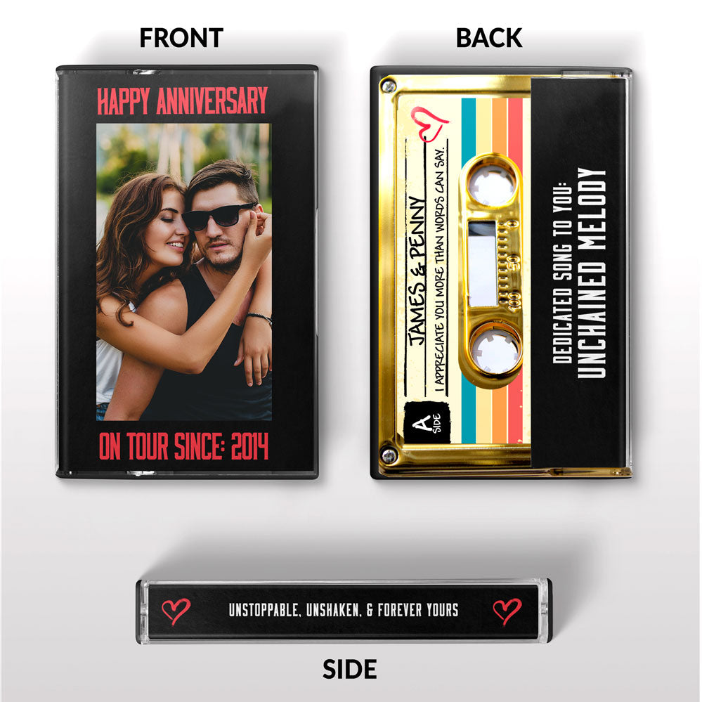 A Personalized Couple’s Playlist Mix tape - A Custom Mixtape for Two Hearts - Personalized Couple Mixtape – Custom Song Lyrics Gift for Him or Her