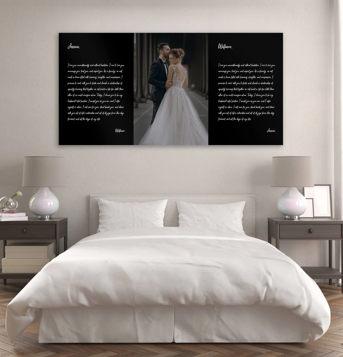 Custom Wedding Photo and Vows Canvas