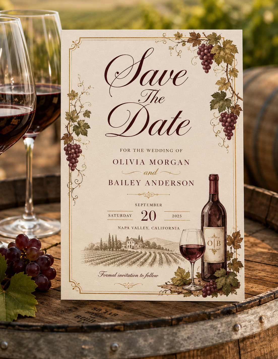 Vineyard wedding ceremony signage digital download bundle program table number welcome