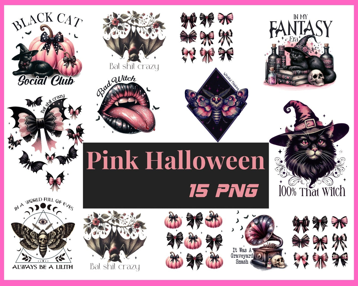 Pink Halloween Designs - Cute Halloween Decor - Pastel Halloween Decorations - Pink Ghost Designs - Pink Pumpkin Patch - Stylish Pink Witch