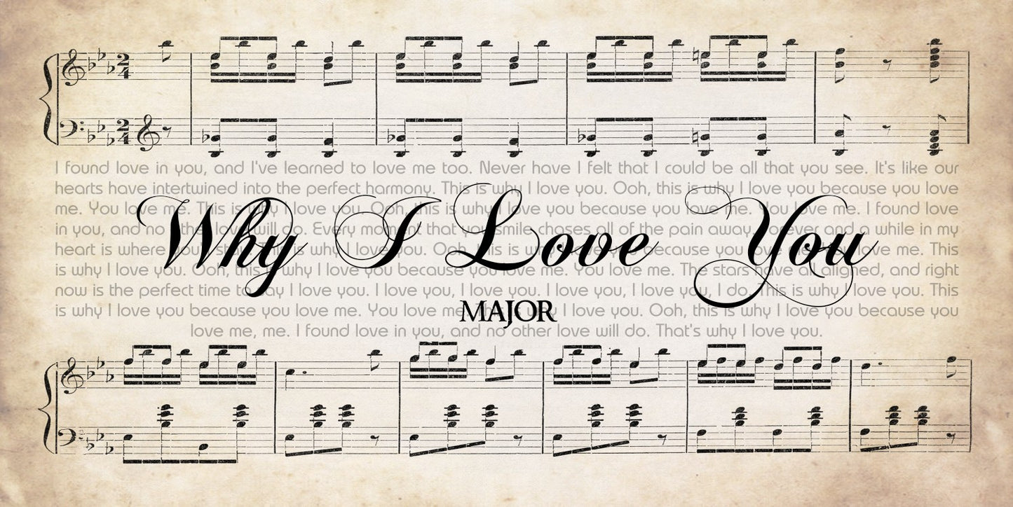 Why I Love You by Major Song Lyrics on Canvas