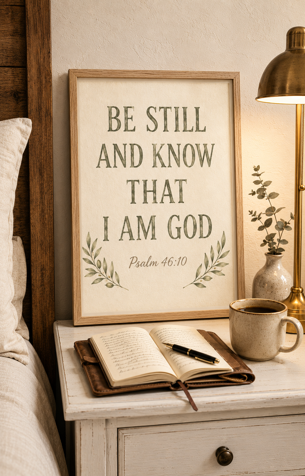 Be Still And Know That I Am God — Psalm 46:10 Christian Bible Verse Print 8x10 Scripture Wall Art by AmourPrint