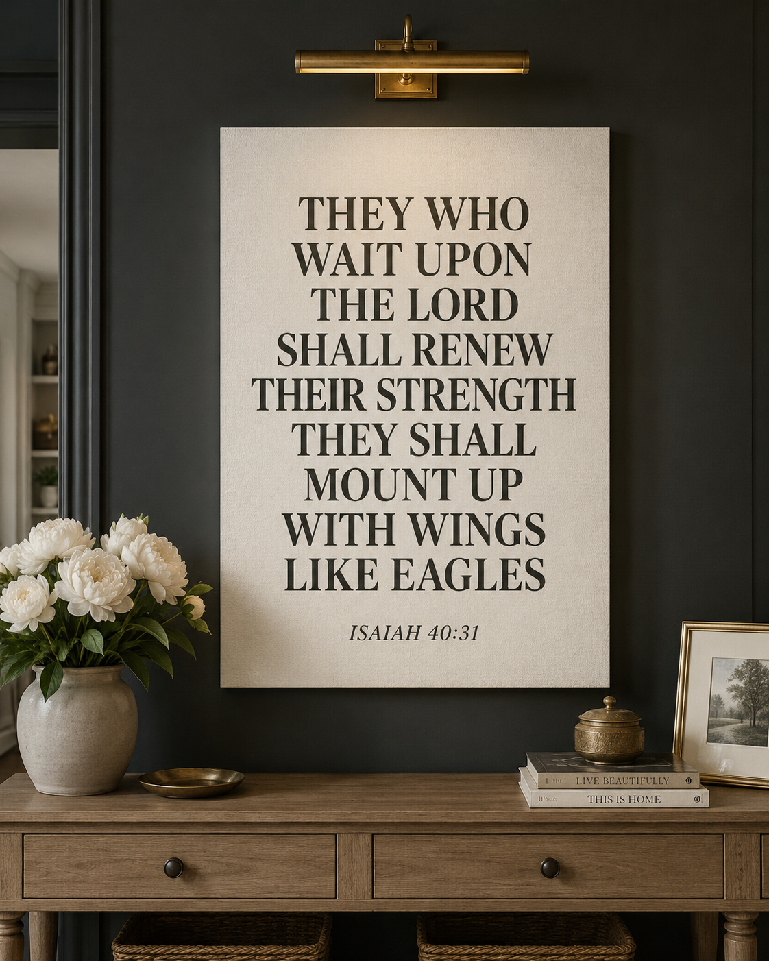Isaiah 40:31 Wings Like Eagles Typography Christian Canvas