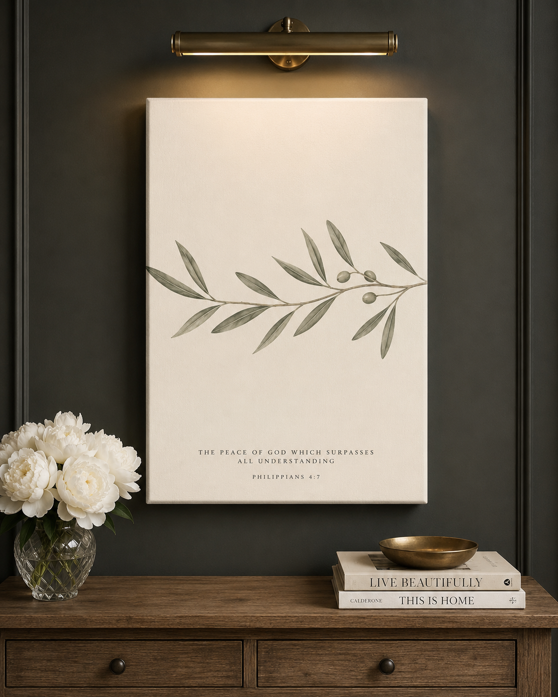 Olive Branch Peace Of God Philippians 4:7 Sage Christian Canvas