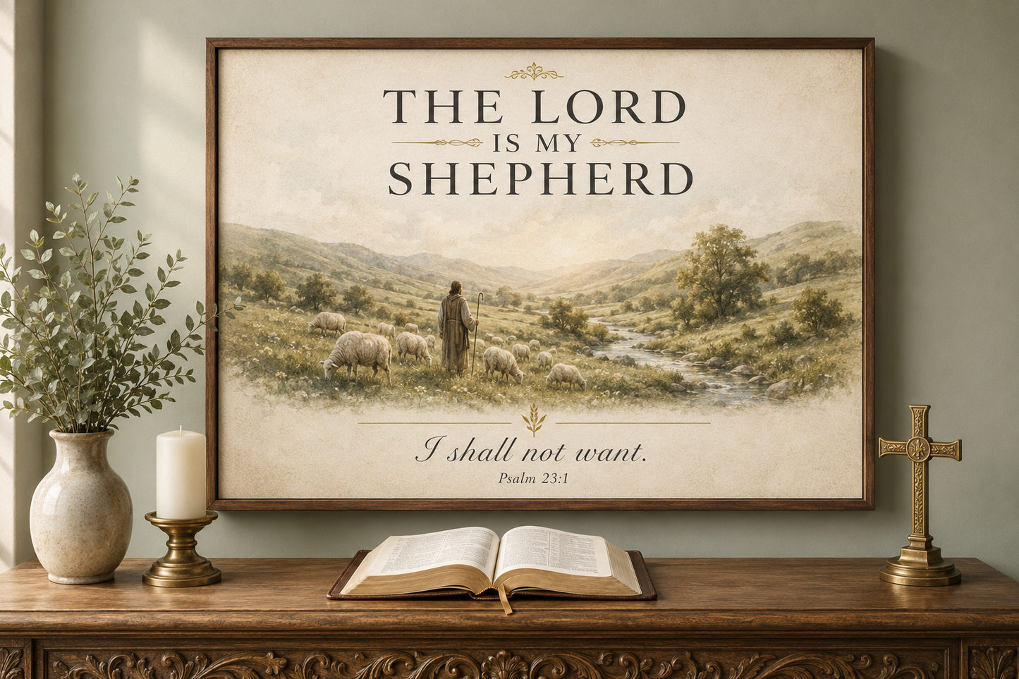 Psalm 23 The Lord Is My Shepherd Canvas