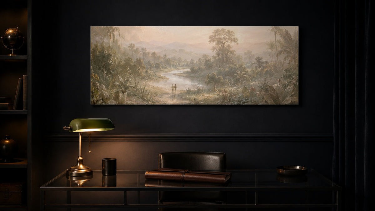 Garden of Eden canvas — leather study