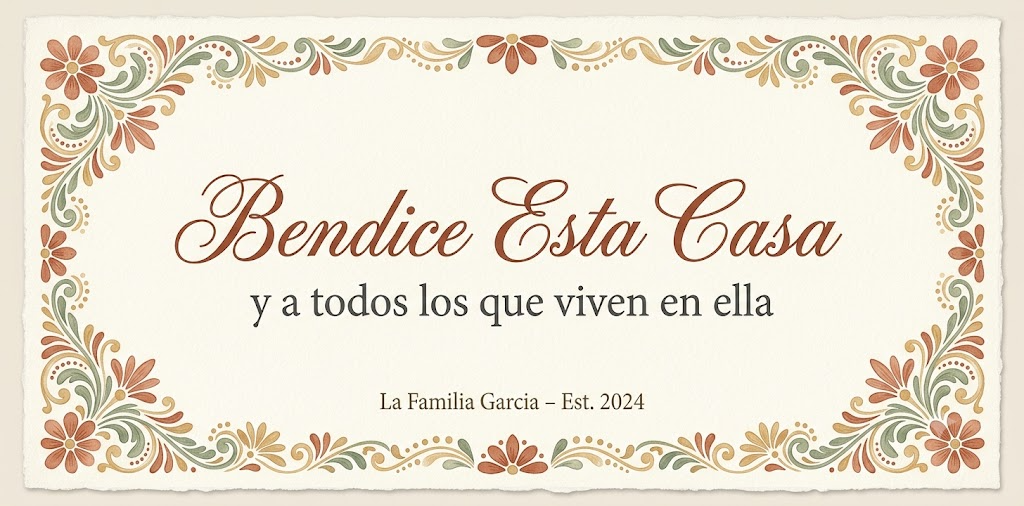 Bendice Esta Casa Spanish home blessing typography art