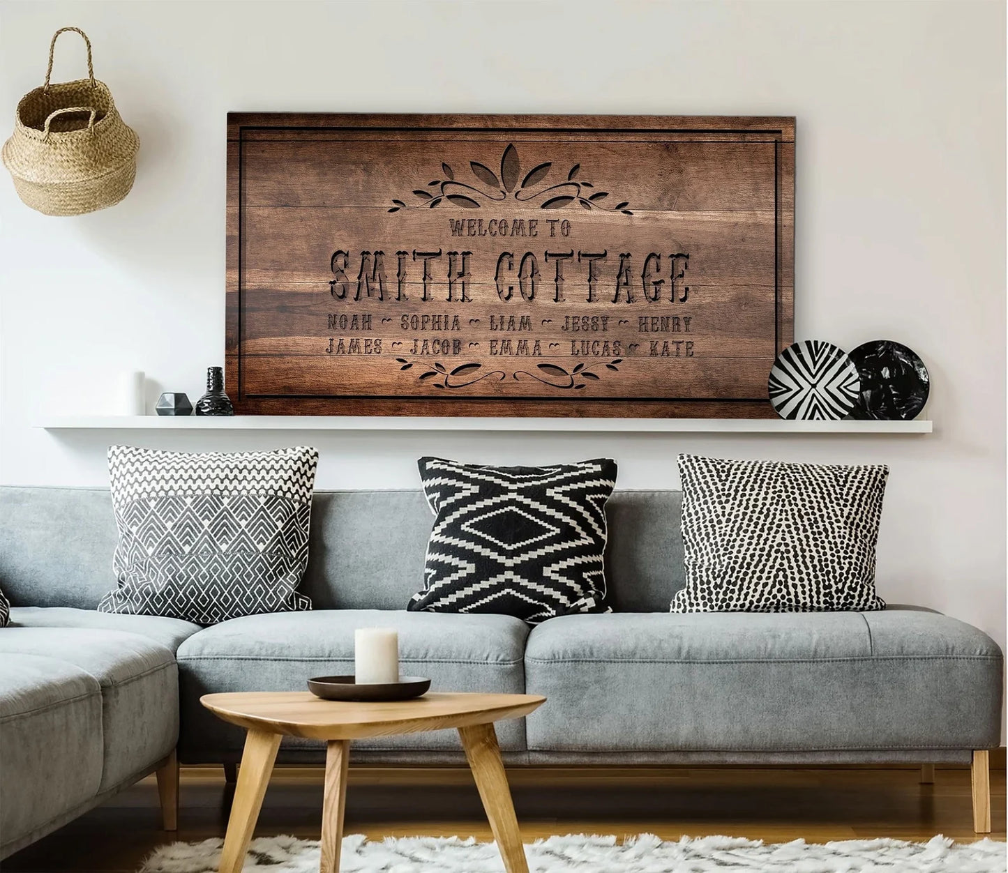 Rustic Family Names Custom Canvas Decor