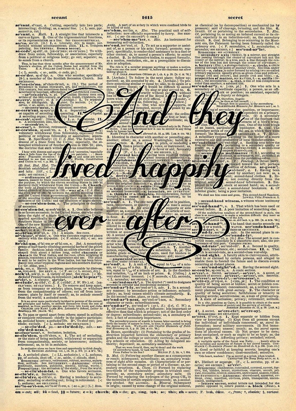 And They Lived Happily Ever Dictionary Art Print