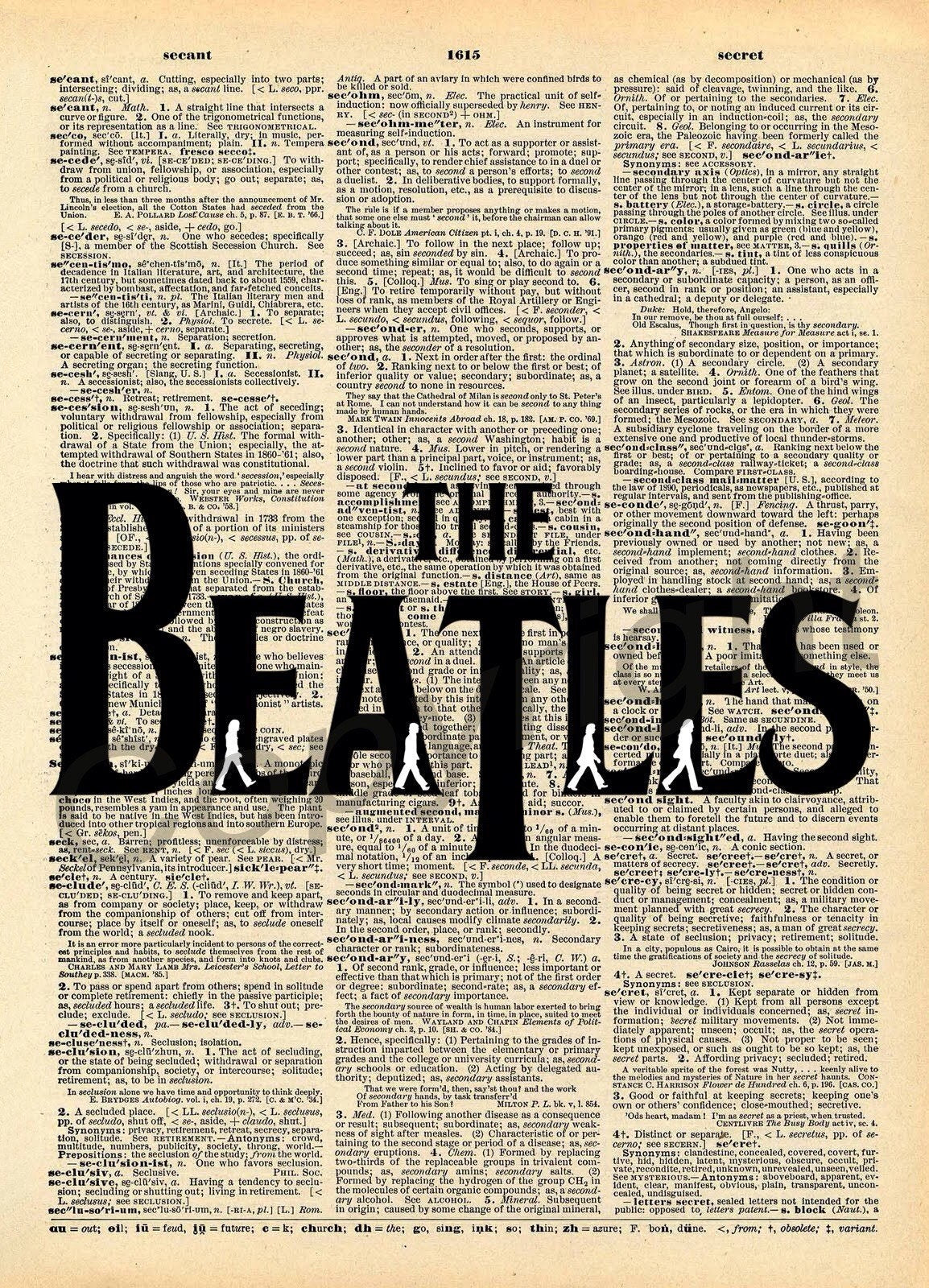 The Beatles Silhouette Dictionary Art Print