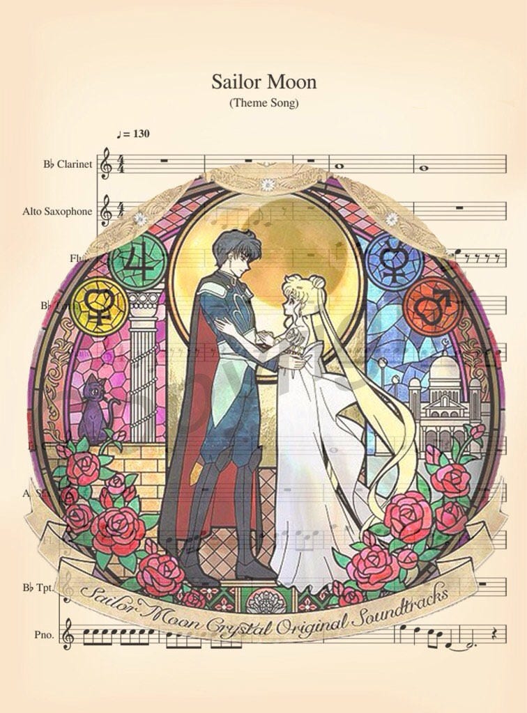 Sailor Moon Crystal Soundtrack Sheet Music Art Print