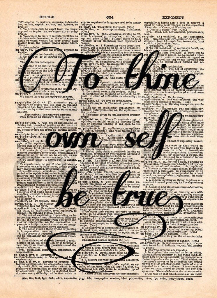 Hamlet William Shakespeare Quote Dictionary Art Print