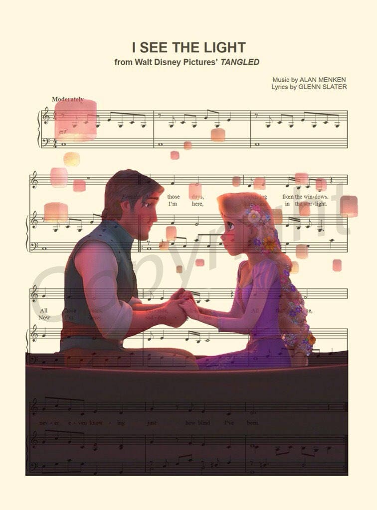 Tangled Lanterns Sheet Music Art Print