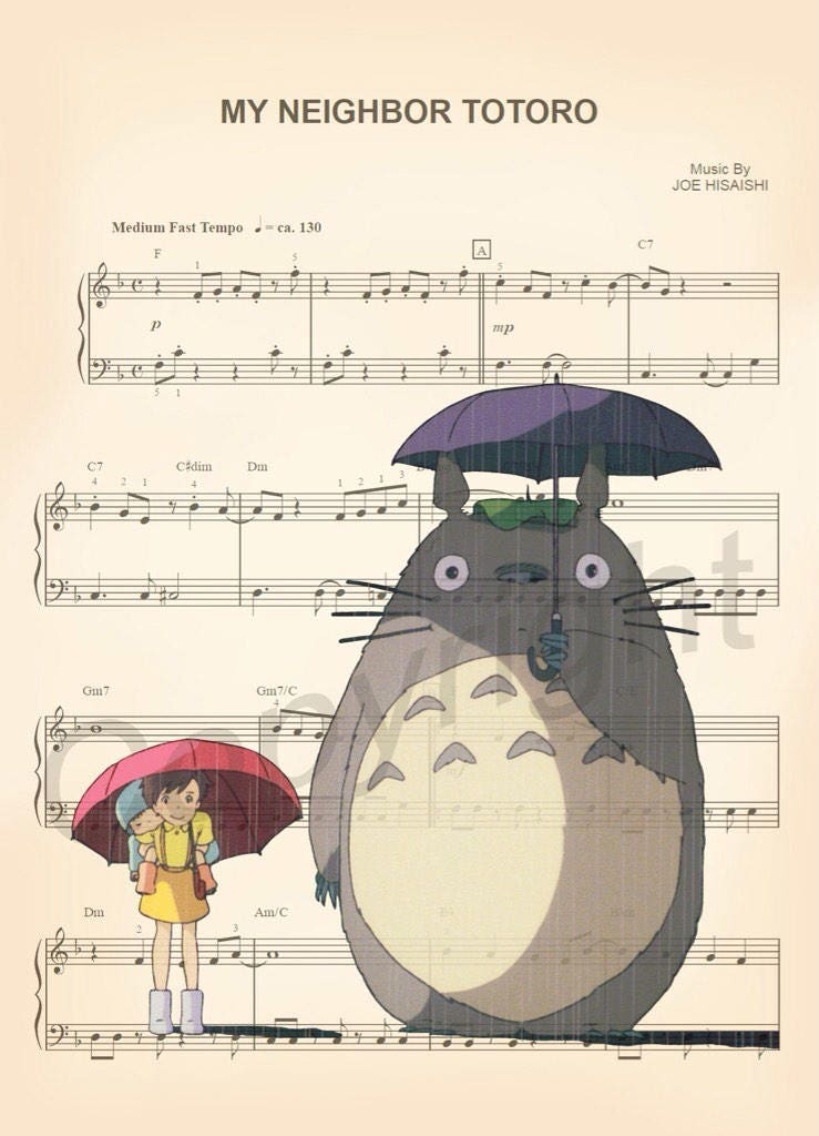 My Neighbor Totoro Sheet Music Art Print
