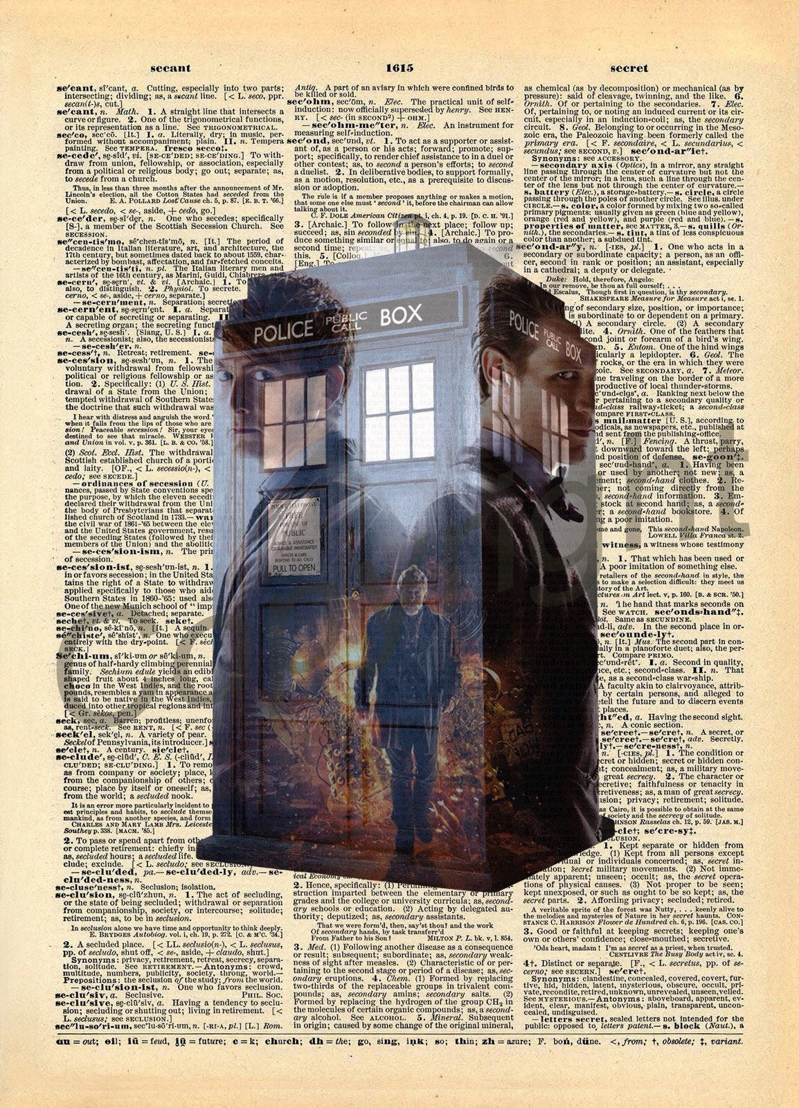 Doctor Who Tardis Silhouette Dictionary Art Print