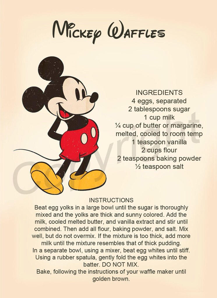 Mickey Waffle Recipe Art Print