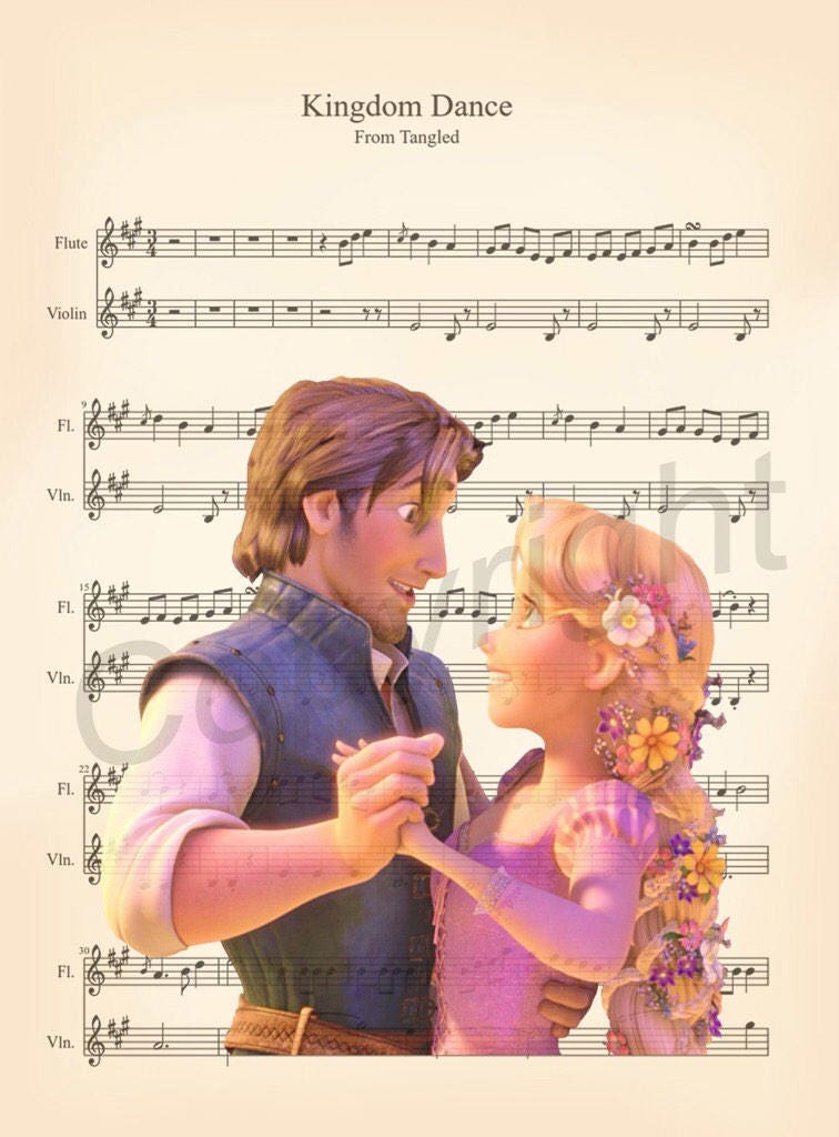 Tangled Kingdom Dance Sheet Music Art Print