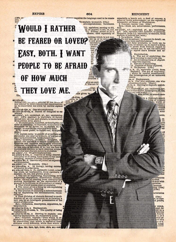 The Office Michael Scott Feared or Loved Dictionary Art Print