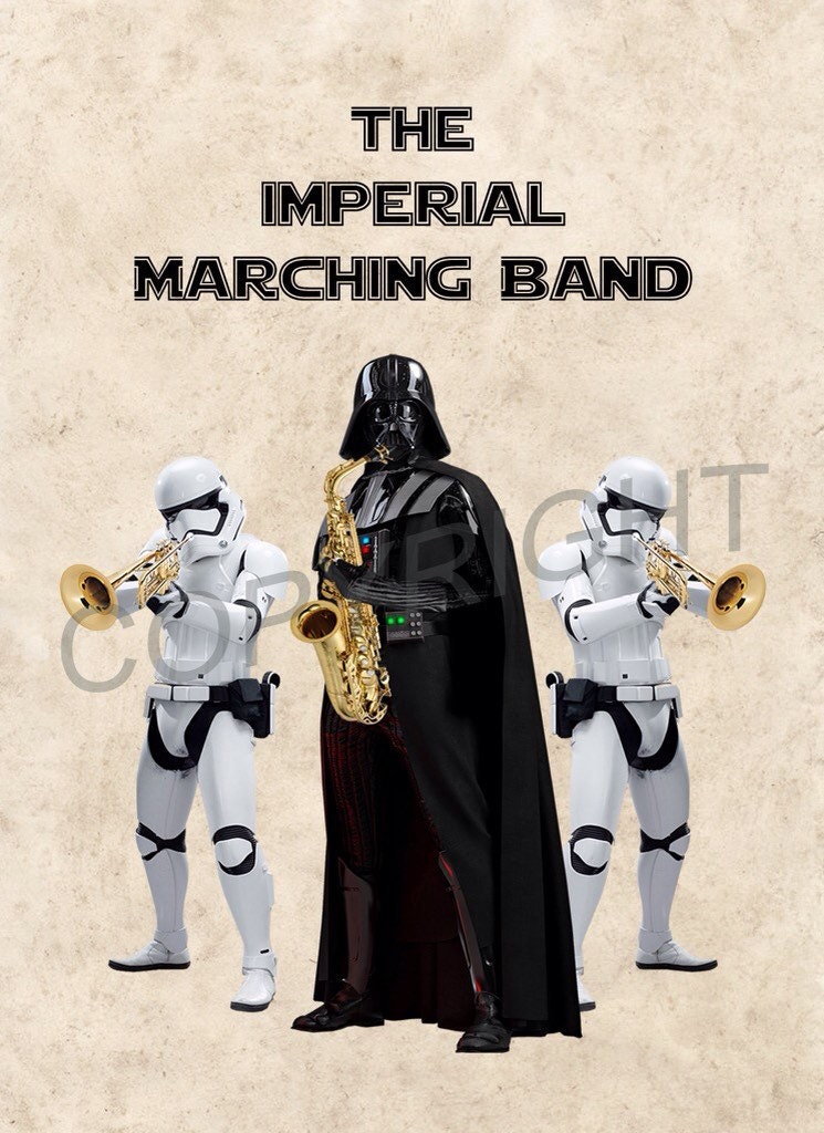 Star Wars Darth Vader and Storm Troopers The Imperial Marching Band Art Print