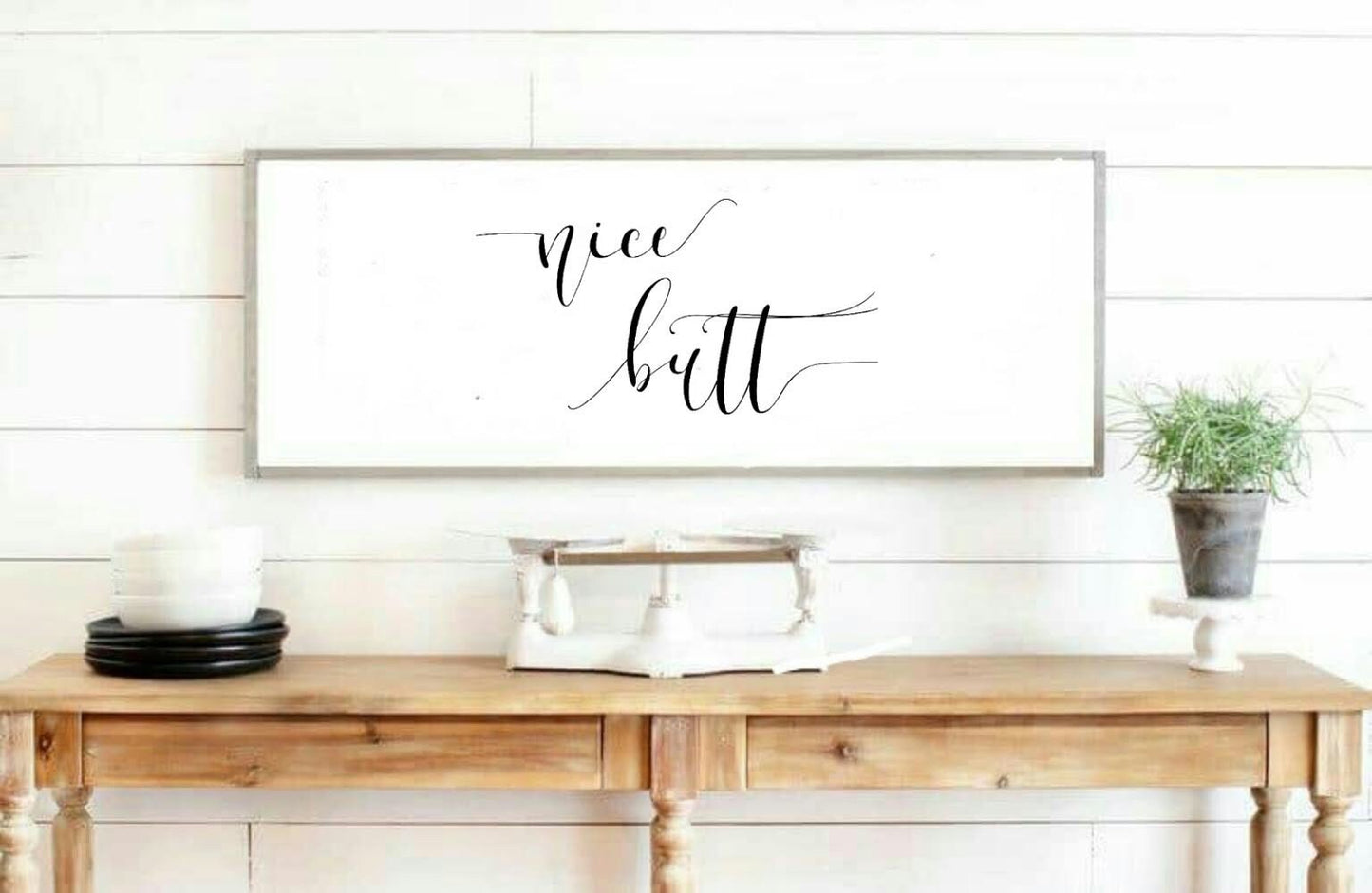 Nice Butt | Bathroom Decor | Bathroom Wall Art | Funny Home Decor | Bathroom Wall Hanging | Shelf Decor | Funny Sign | Wooden Sign