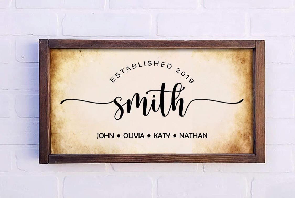 Family Custom Names Canvas Wall Art Print