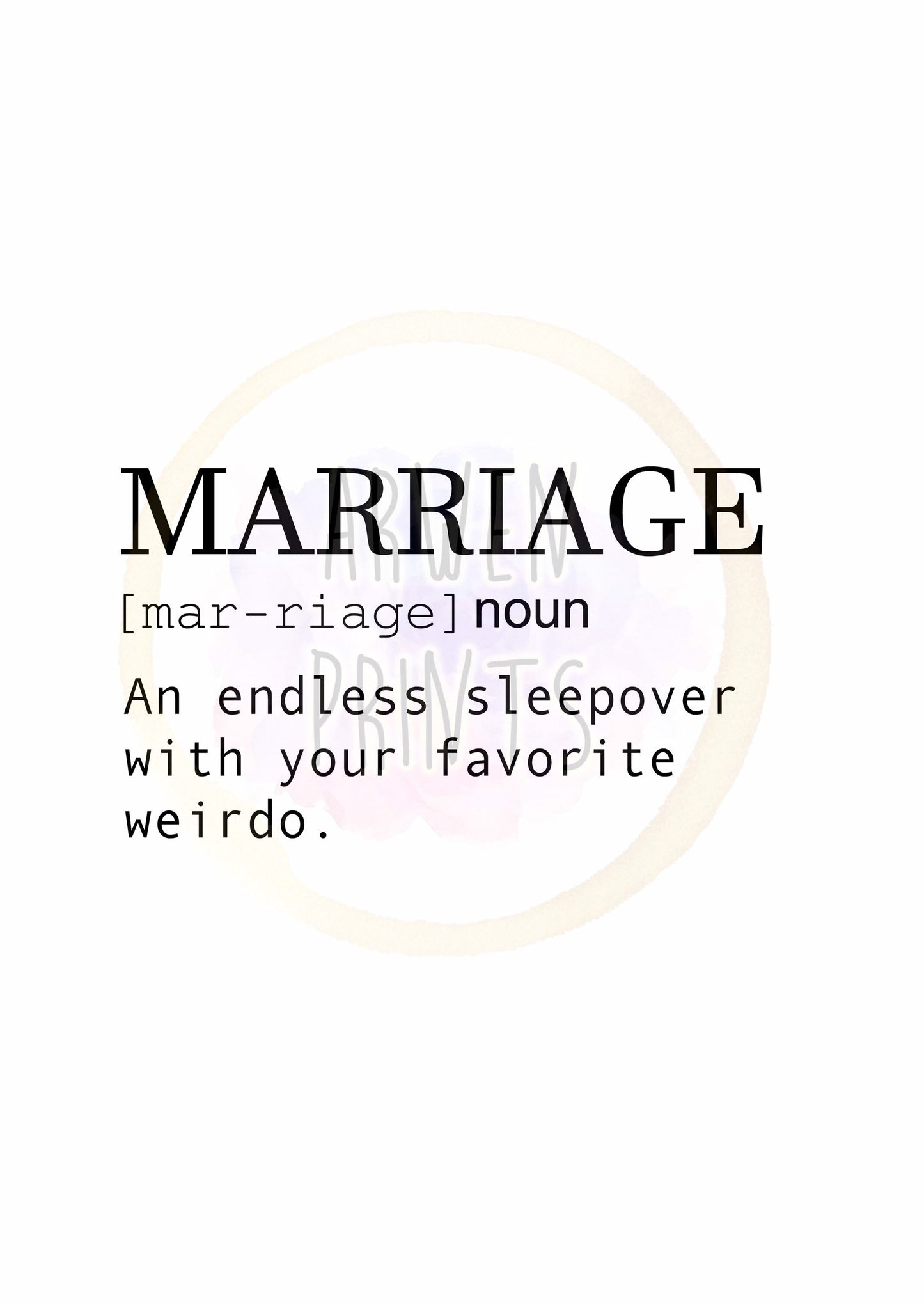 Marriage Noun Minimalist Art Print