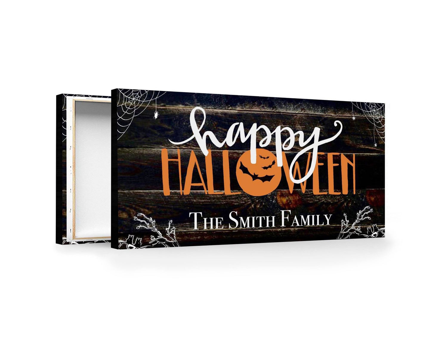 Halloween Custom Family Name Canvas Wall Art