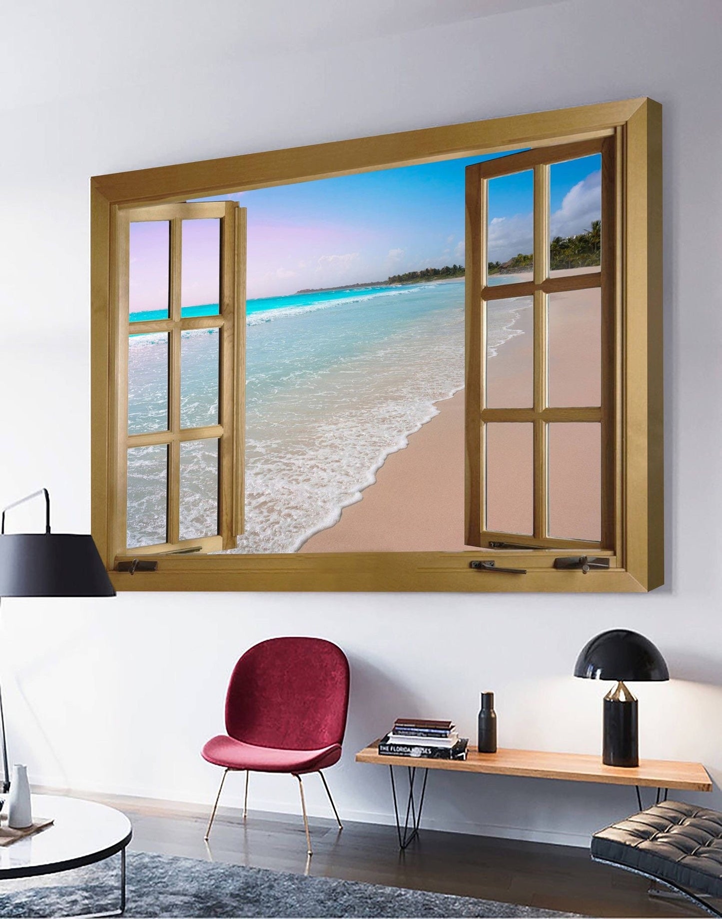 Beach Canvas, Window Beach, Beach Art, Beach Wall Decor, Island Art, Canvas Art