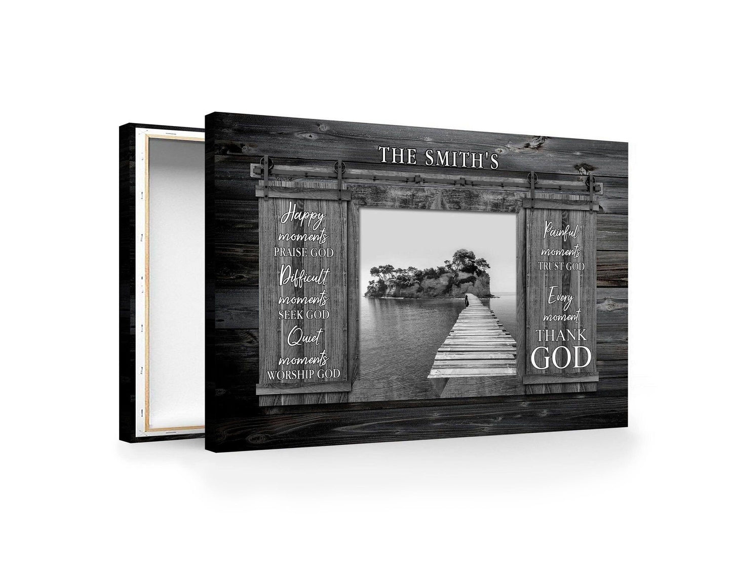 Custom Last Name Christian Canvas Wall Art
