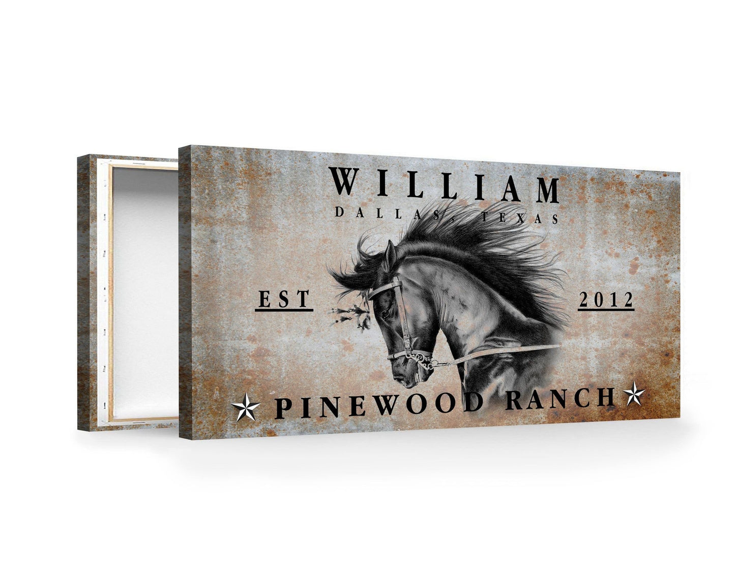 Custom Family Farm House Horse Ranch Decor Canvas Wall Art