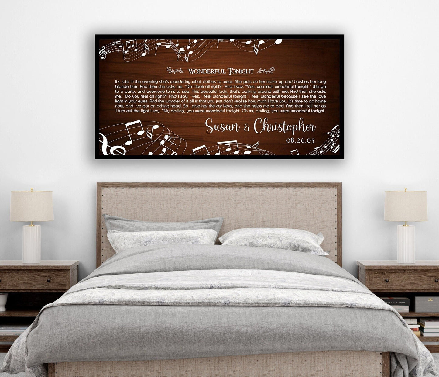 Personalized first dance song lyric music notes canvas