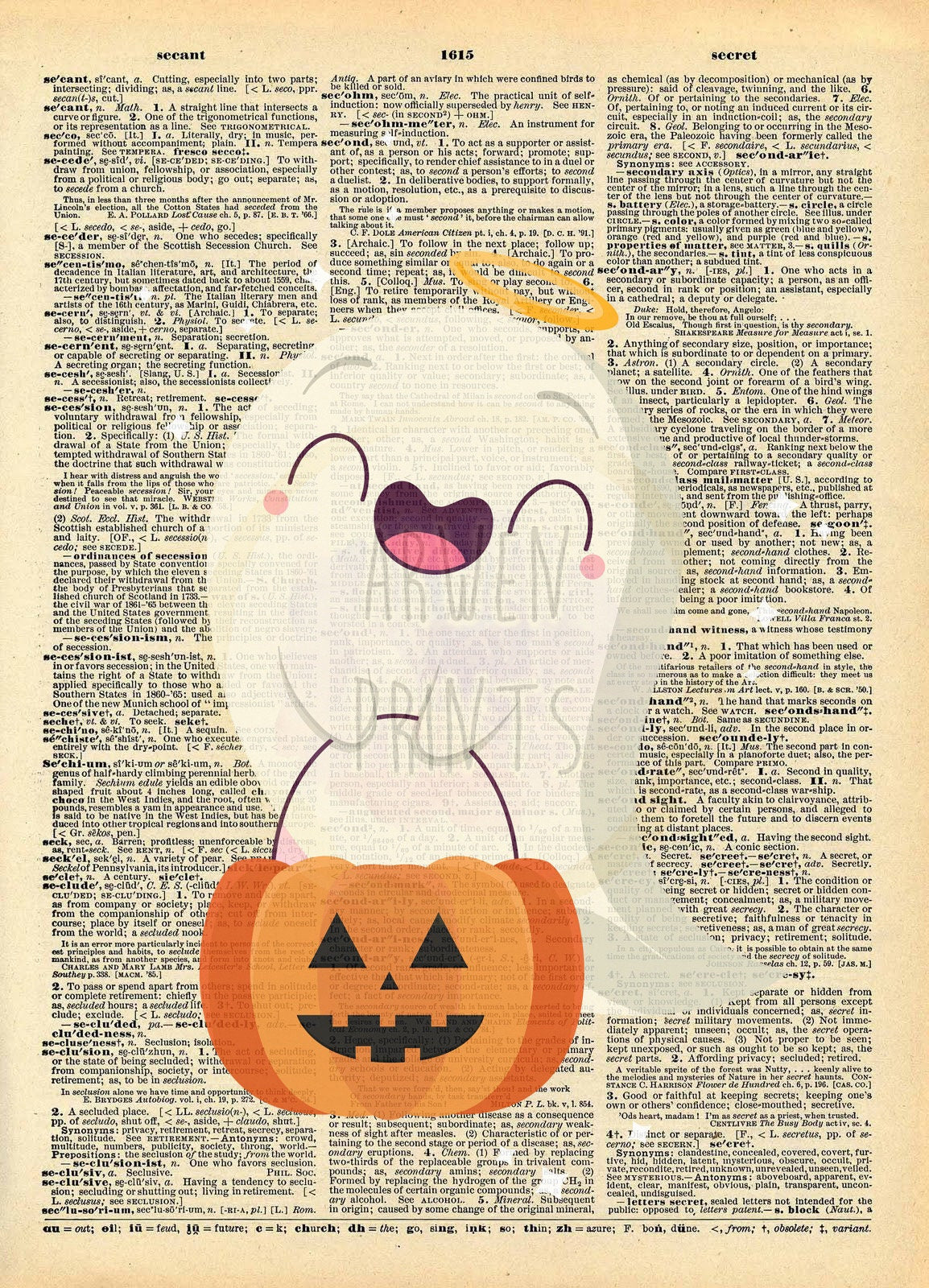 Ghost Cute Dictionary Art Print