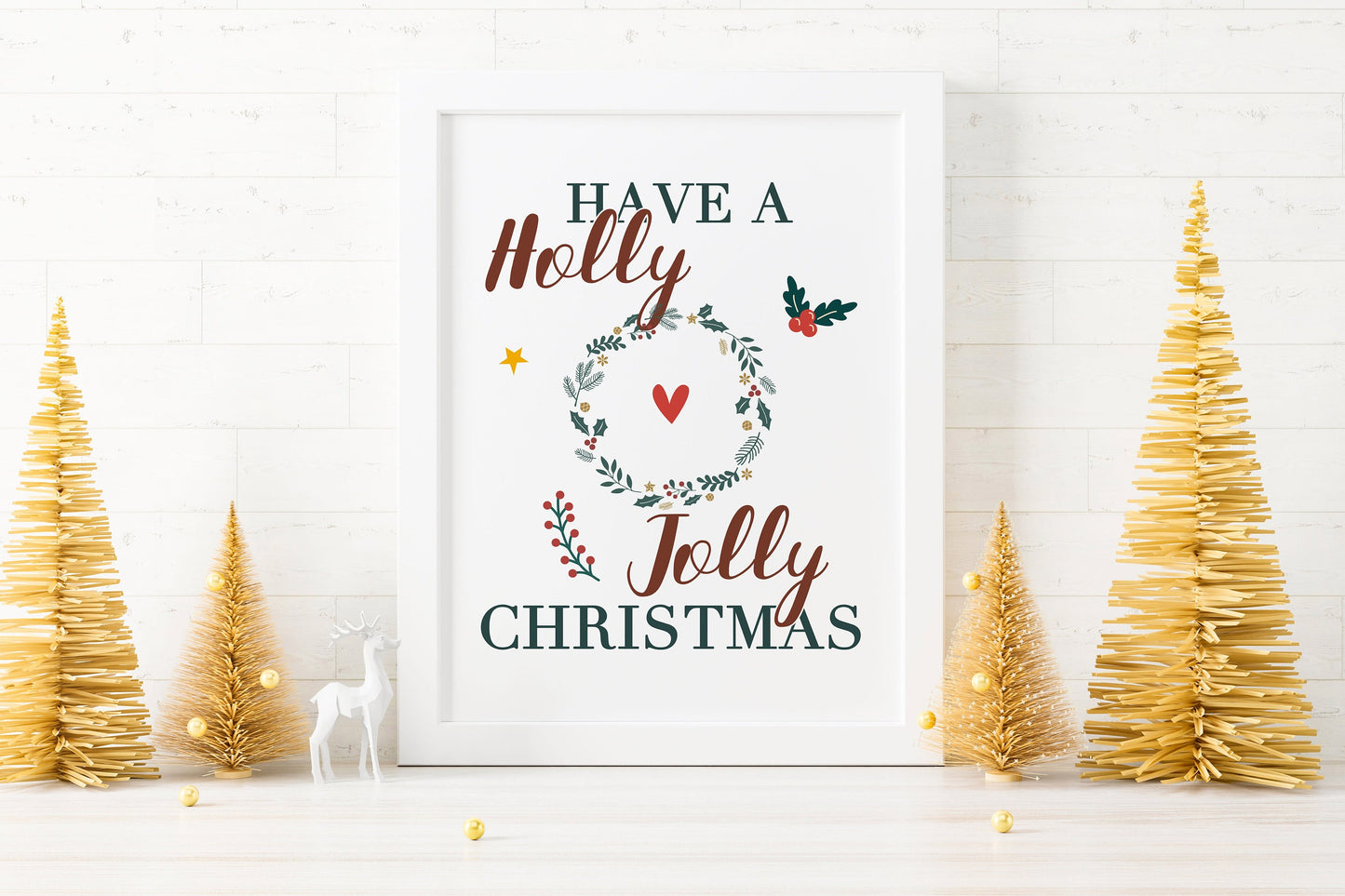 Have a Holly Jolly Christmas Illustration Art Print